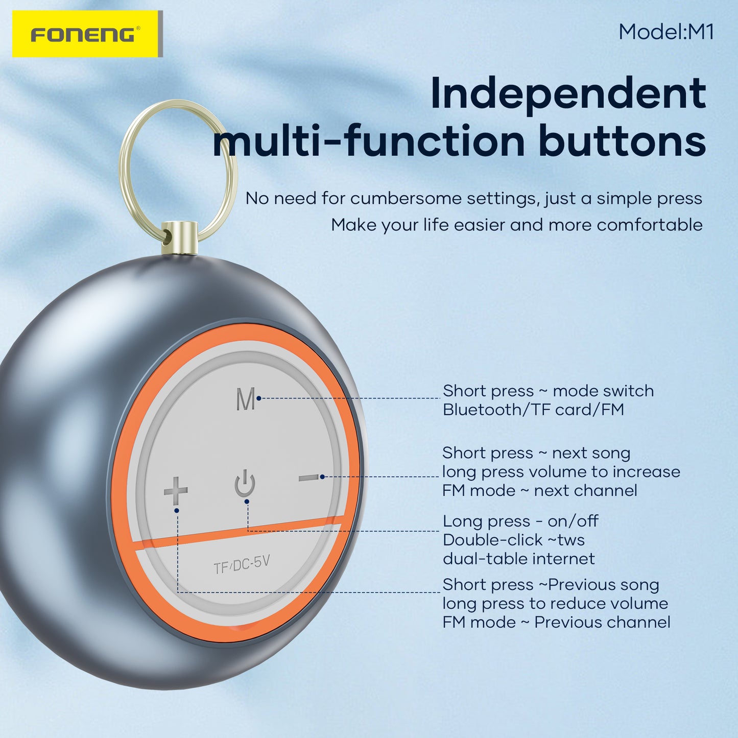 M1 Portable IP67 Waterproof Speaker