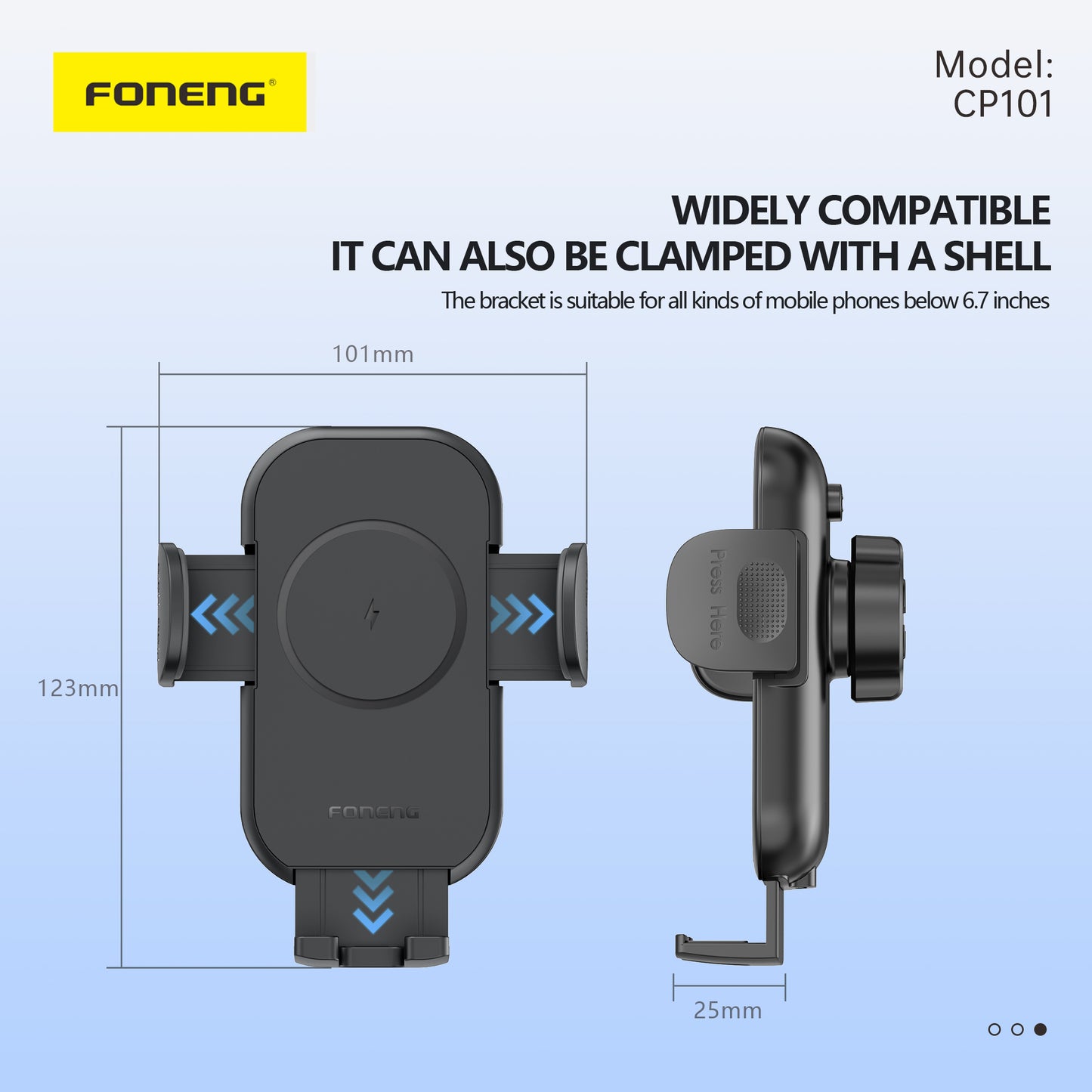 CP101 Wireless Charging Car Phone Holder
