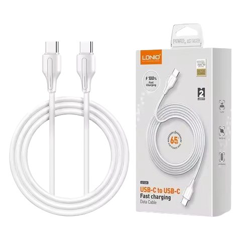 Ldnio LC122-C Ultra Strong PVC Type-c to Type-c Fast Data Cable For Mobile Phone 65W Fast Charging Data Cable