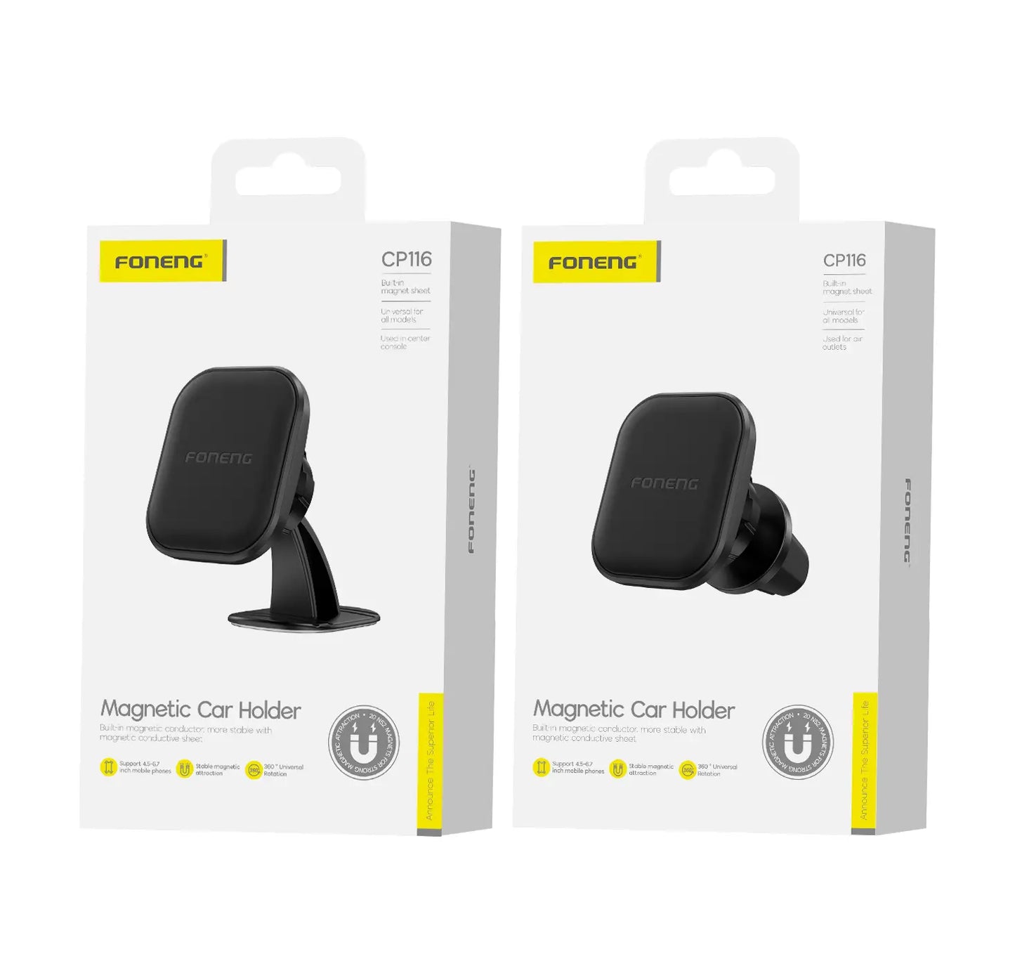 CP116 Magnetic Car Phone Holder (Air Vent/Center Console)