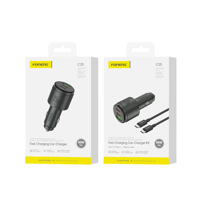 C25 A+C+C 3-Port Metal Car Charger (95W)