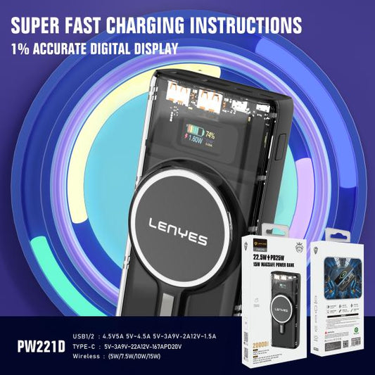 Lenyes PW221D 20000mAh MagSafe Power Bank