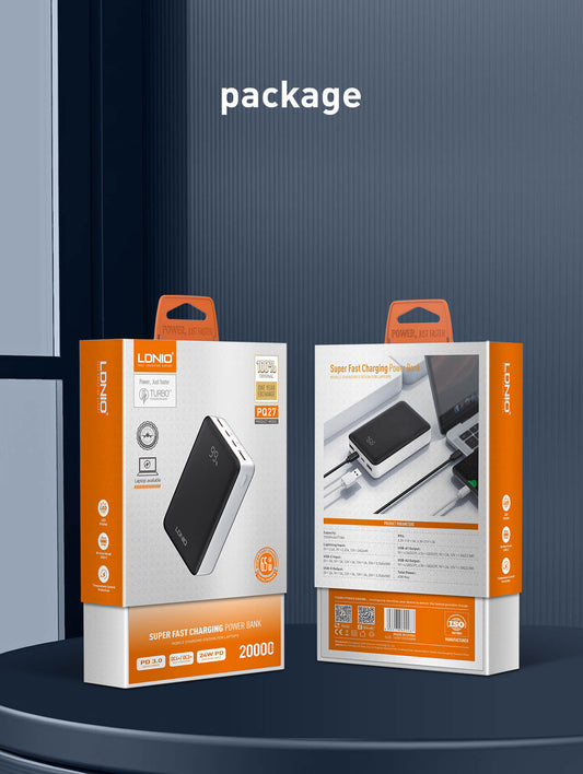 20000mAh 65W Fastcharging Power Bank PQ27