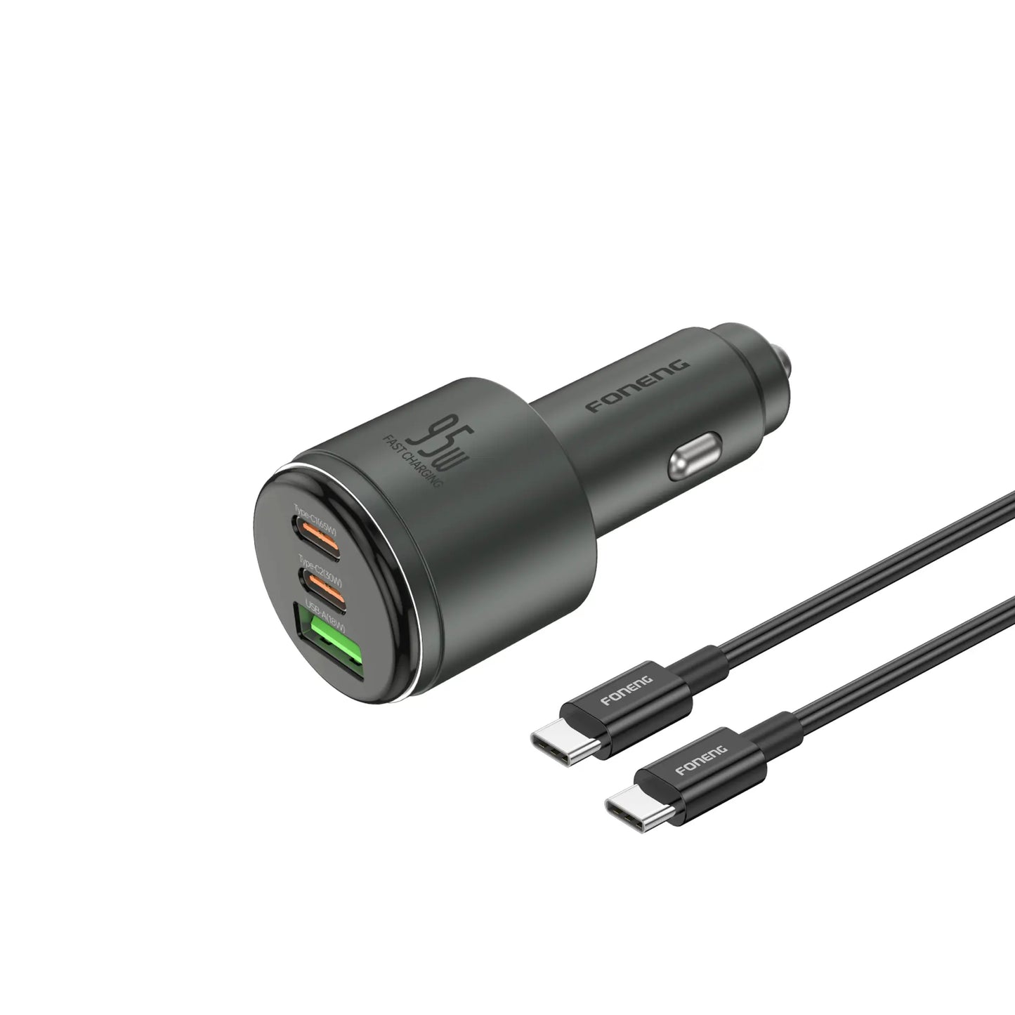 C25 A+C+C 3-Port Metal Car Charger (95W)