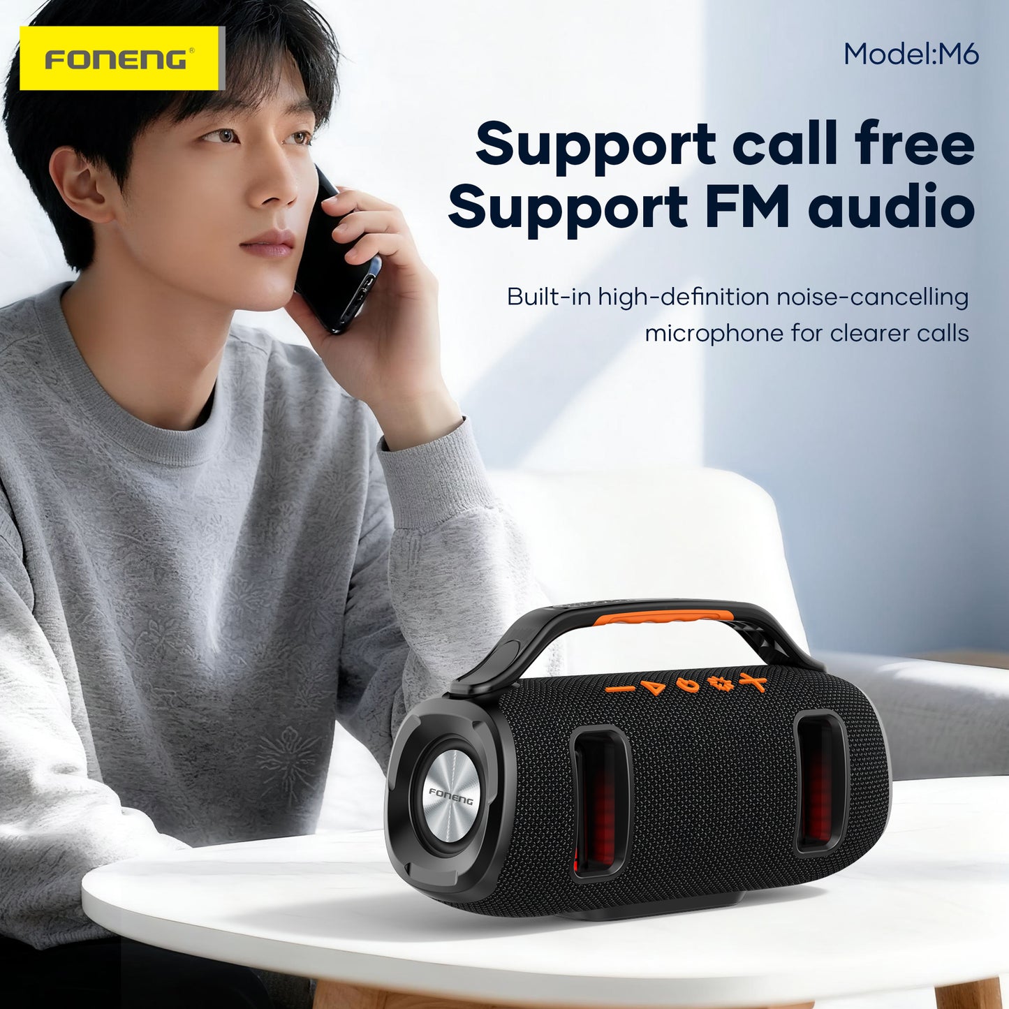 M6 Deep Bass Portable Speaker with Handle