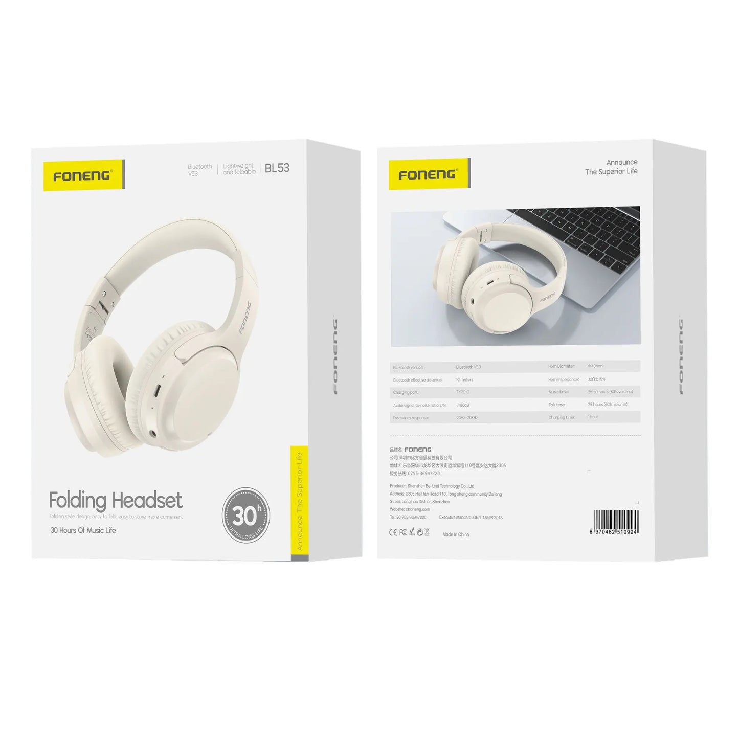 BL53 Foldable Bluetooth Headset