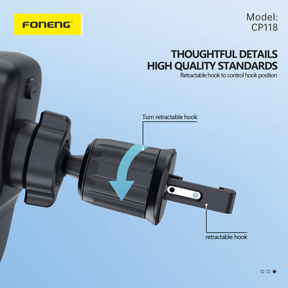 CP118 Wireless Charging Car Phone Holder (15W) (Air Vent/Center Console)