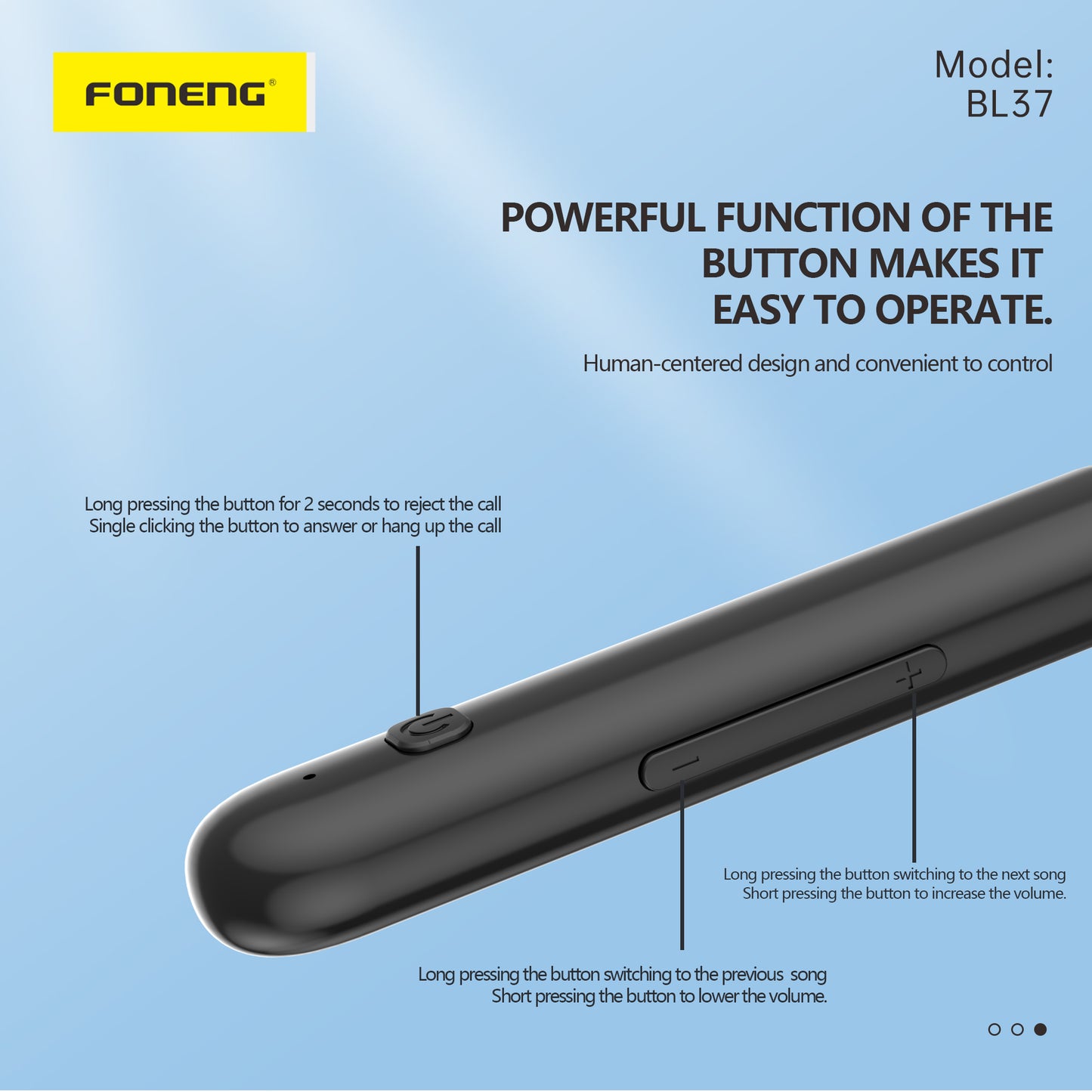 BL37 Digital Display Neckband Bluetooth Earphone