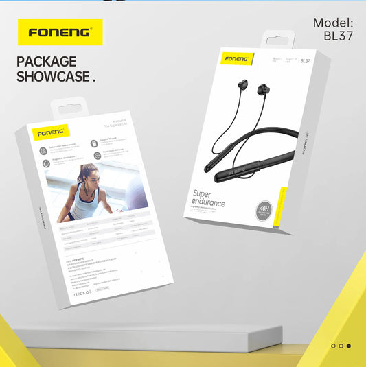 BL37 Digital Display Neckband Bluetooth Earphone