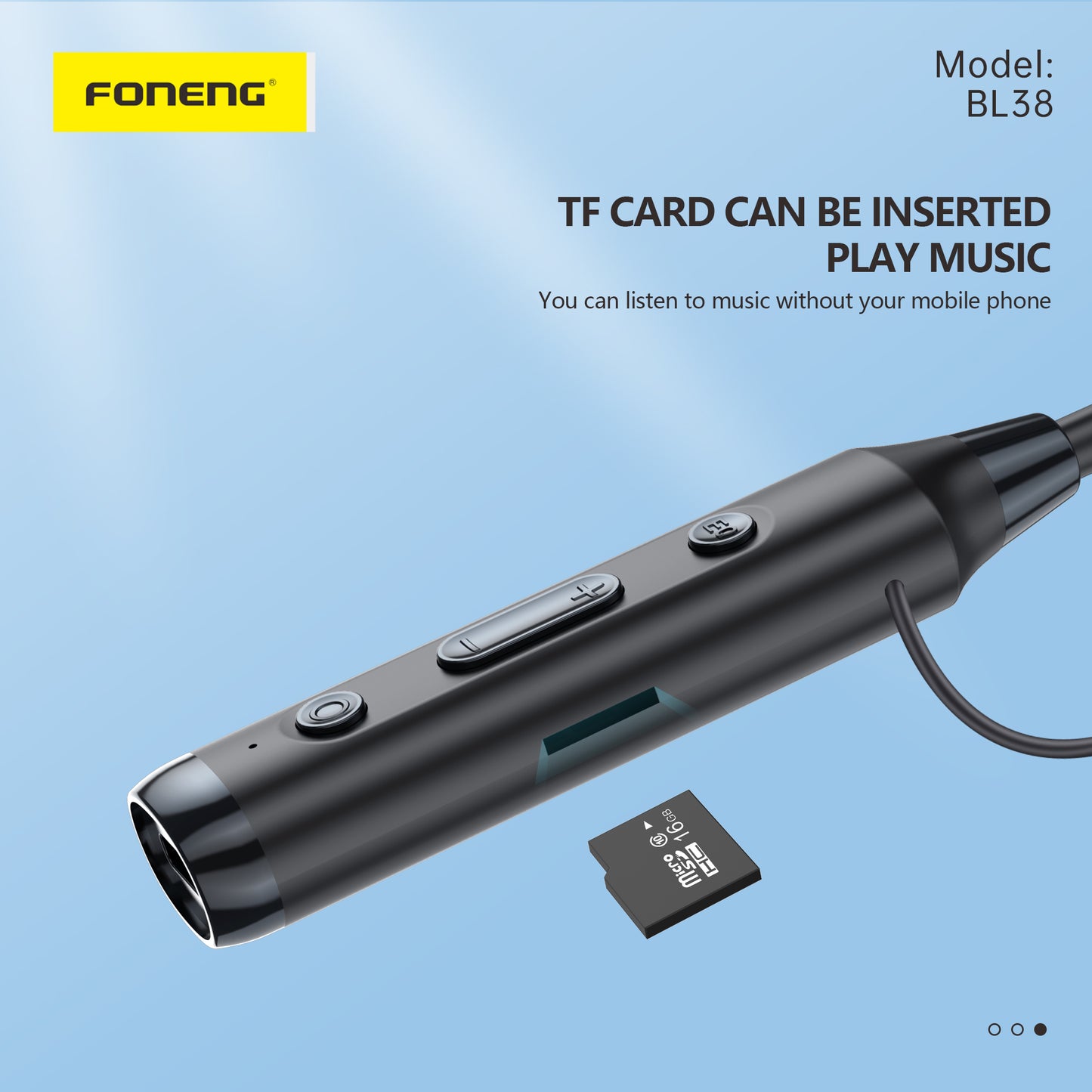 BL38 Digital Display Neckband Bluetooth Earphone