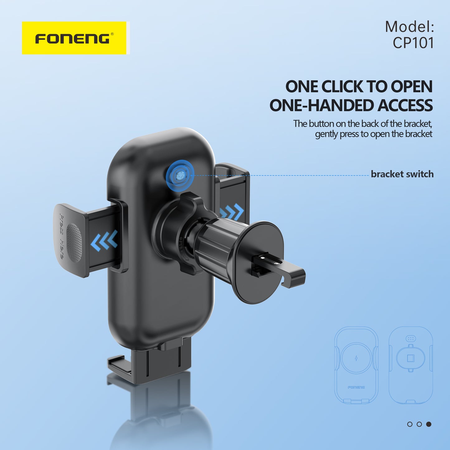 CP101 Wireless Charging Car Phone Holder