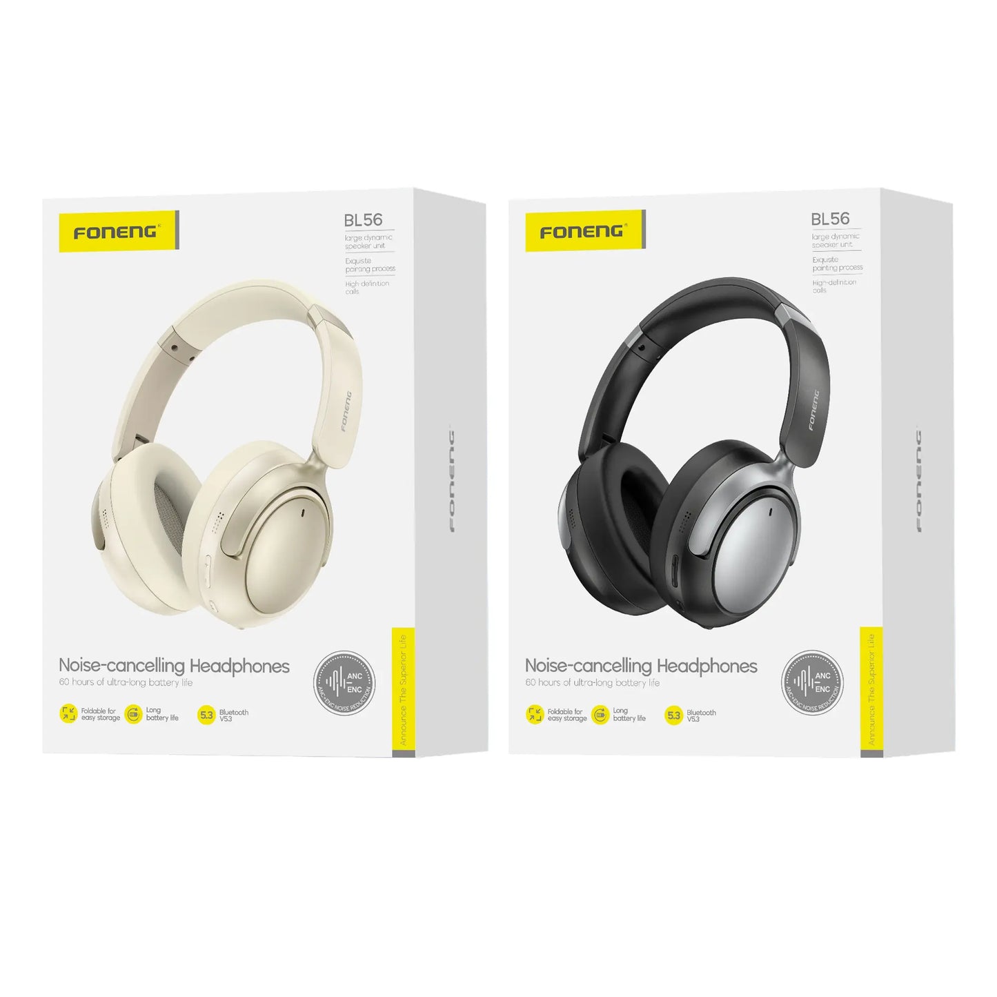 BL56 ANC+ENC Noise Canceling Foldable Bluetooth Headset