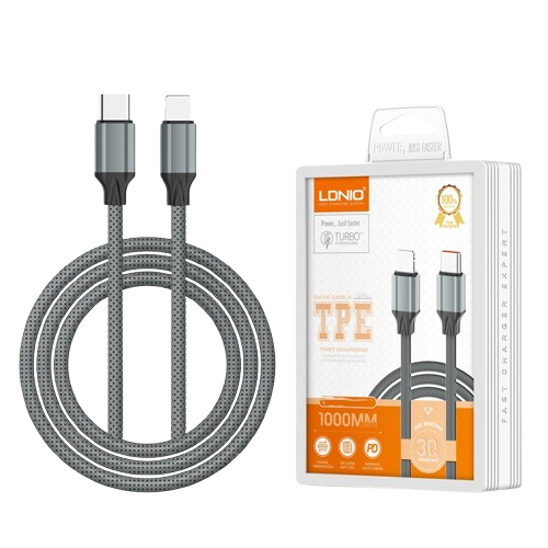 LDNIO 30W Type-C For lightning Cable Support PD And QC Fast Charging Data Cables 1M