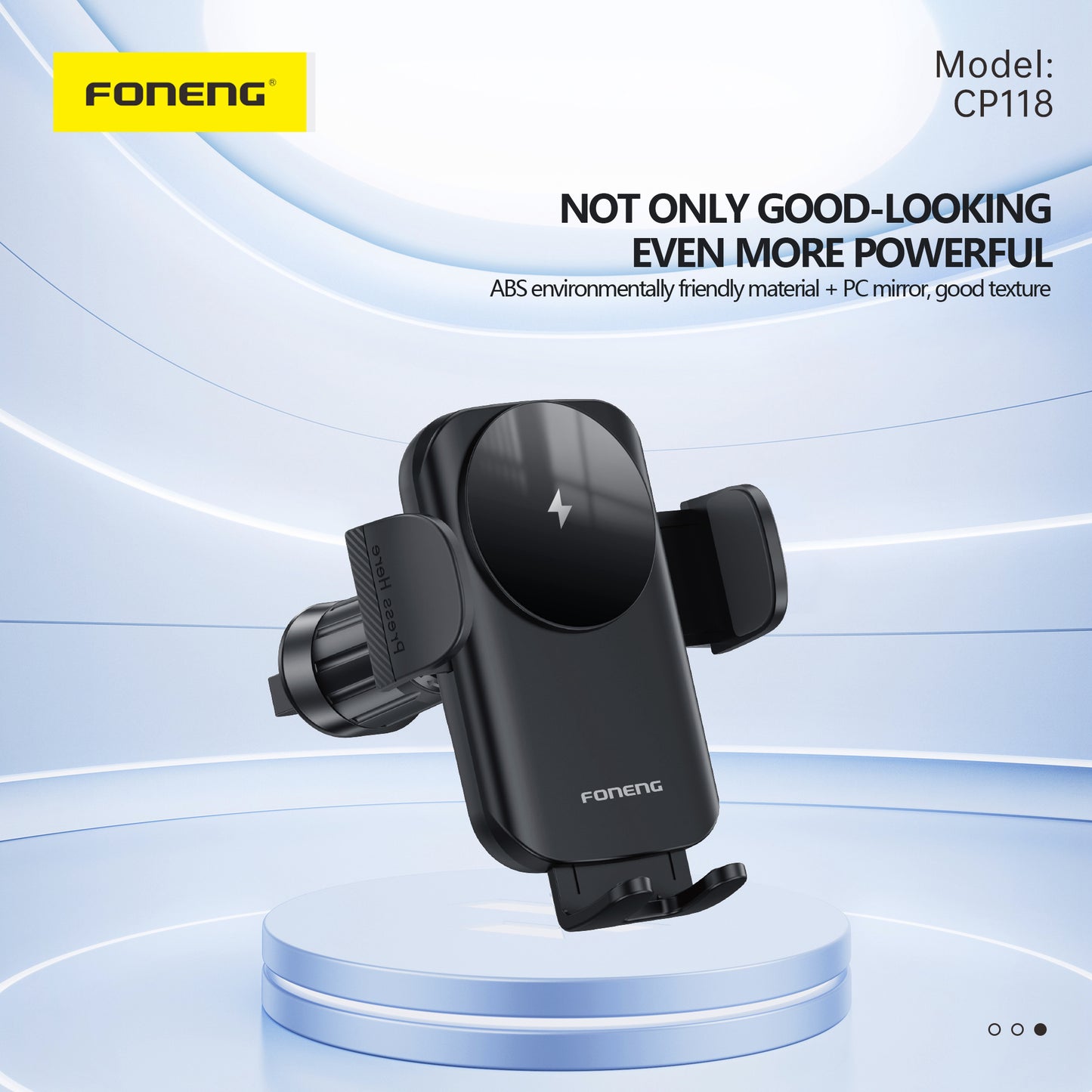 CP118 Wireless Charging Car Phone Holder (15W) (Air Vent/Center Console)