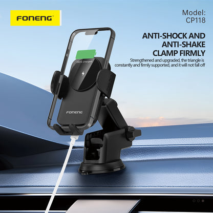 CP118 Wireless Charging Car Phone Holder (15W) (Air Vent/Center Console)