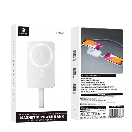Lenyes PW132D 10000mAh Magnetic Wireless Power Bank