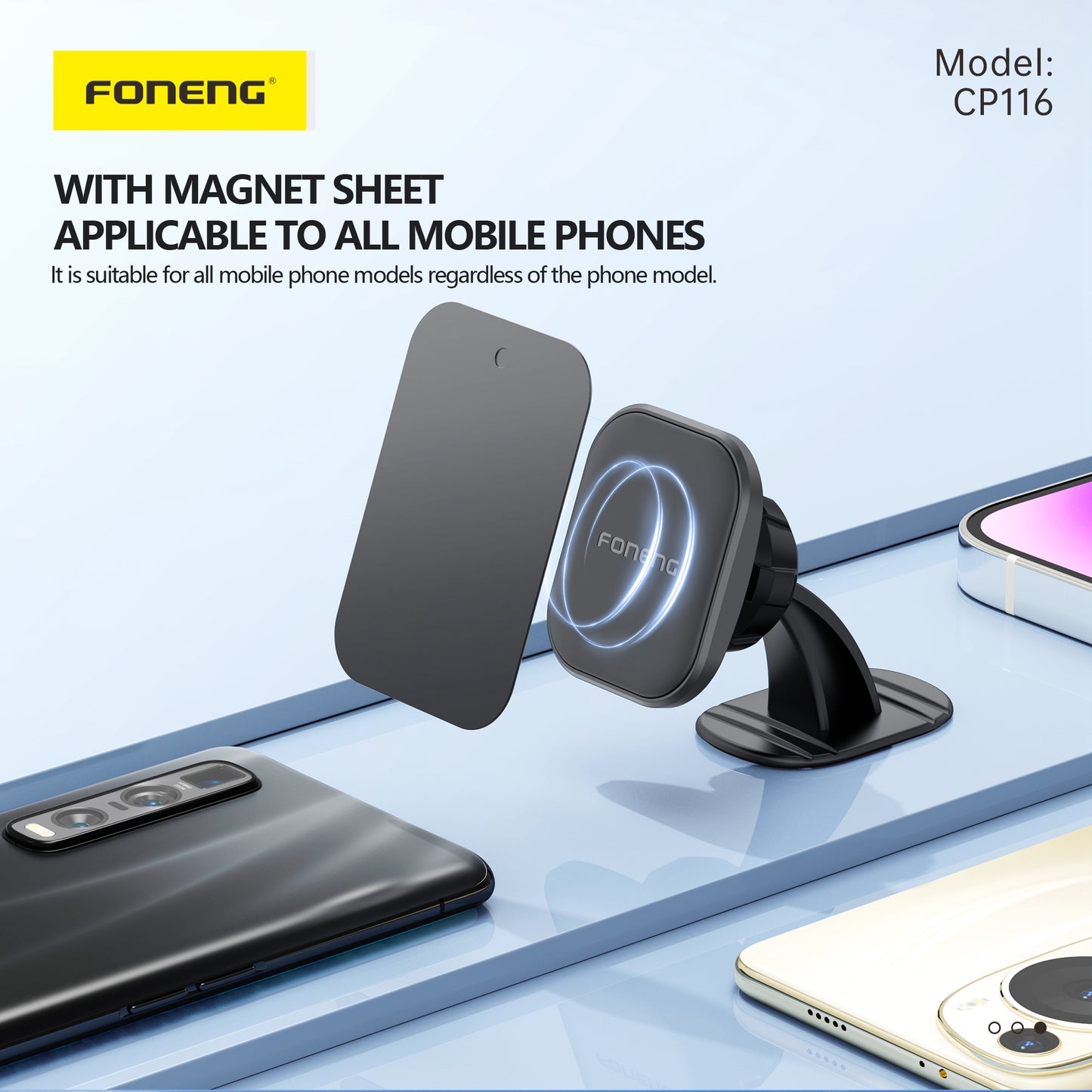 CP116 Magnetic Car Phone Holder (Air Vent/Center Console)