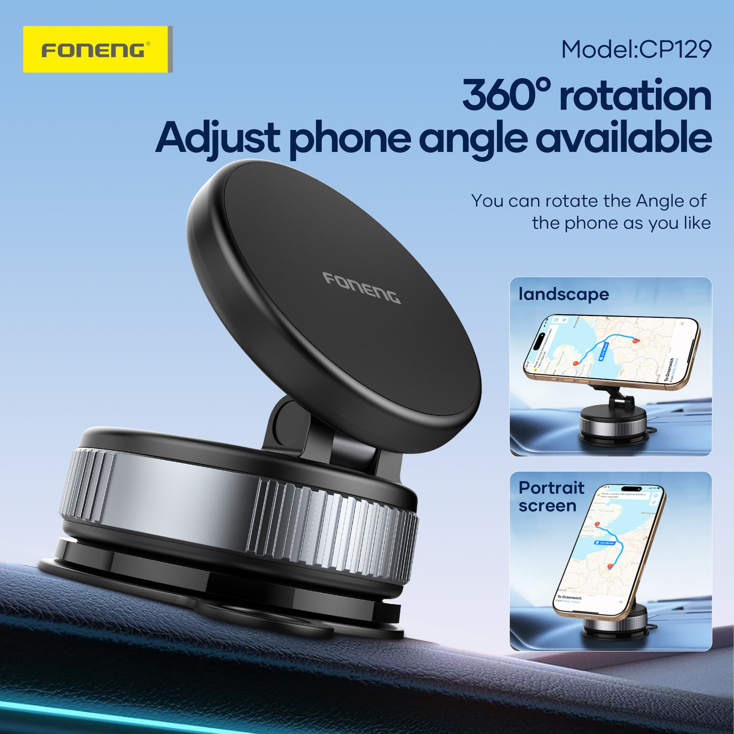 CP129 Vacuum Magnetic Foldable Phone Holder