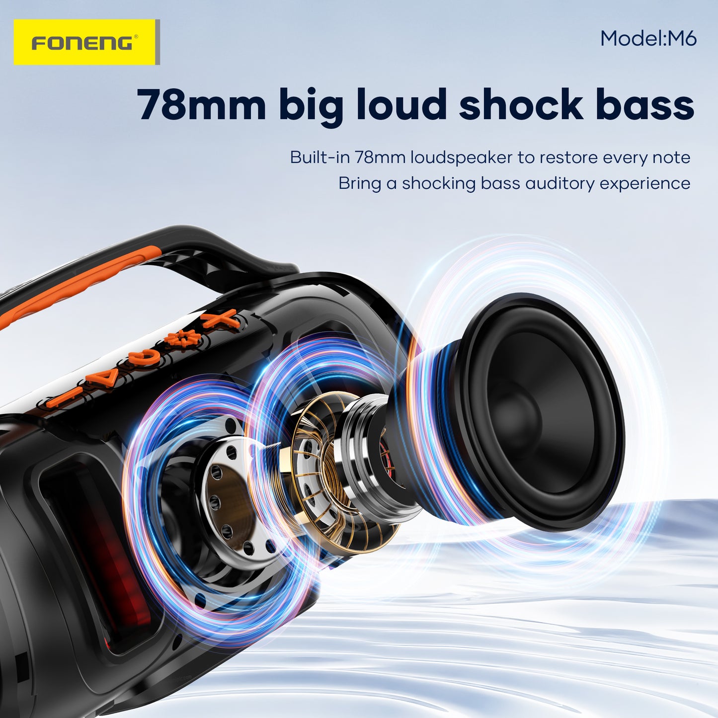 M6 Deep Bass Portable Speaker with Handle